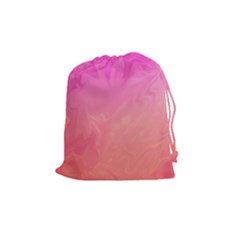 Ombre Pink Orange Drawstring Pouches (medium)  by BrightVibesDesign