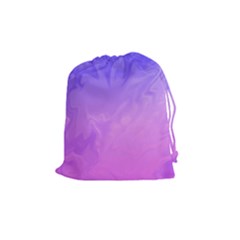Ombre Purple Pink Drawstring Pouches (medium)  by BrightVibesDesign