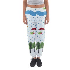 Birds In The Rain Women s Jogger Sweatpants by justynapszczolka