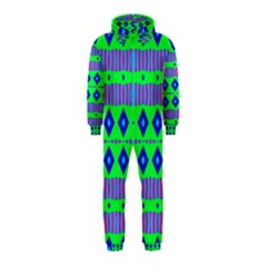 Rhombus And Stripes                                                                                   Hooded Jumpsuit (kids) by LalyLauraFLM