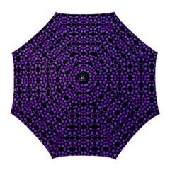 Dots Pattern Purple Golf Umbrellas by BrightVibesDesign