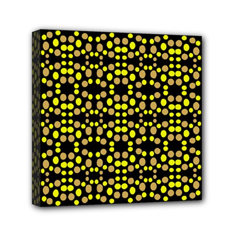 Dots Pattern Yellow Mini Canvas 6  X 6  by BrightVibesDesign