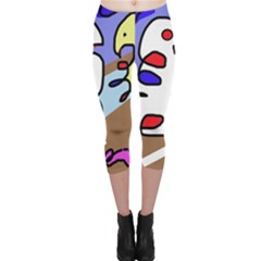 Abstract Comic Capri Leggings  by Valentinaart