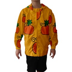 Thanksgiving Pumpkins Pattern Hooded Wind Breaker (kids) by Valentinaart