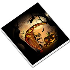 Halloween, Funny Pumpkin With Skull And Spider In The Night Small Memo Pads by FantasyWorld7