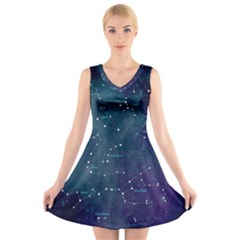 Constellations V-neck Sleeveless Dress by DanaeStudio