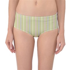 Summer Sand Color Lilac Pink Yellow Stripes Pattern Mid-waist Bikini Bottoms by picsaspassion
