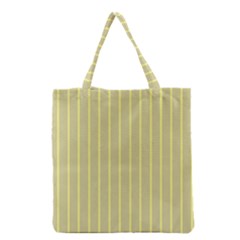 Summer Sand Color Yellow Stripes Pattern Grocery Tote Bag by picsaspassion