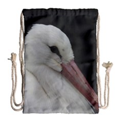 Wild Stork Bird Drawstring Bag (large) by picsaspassion