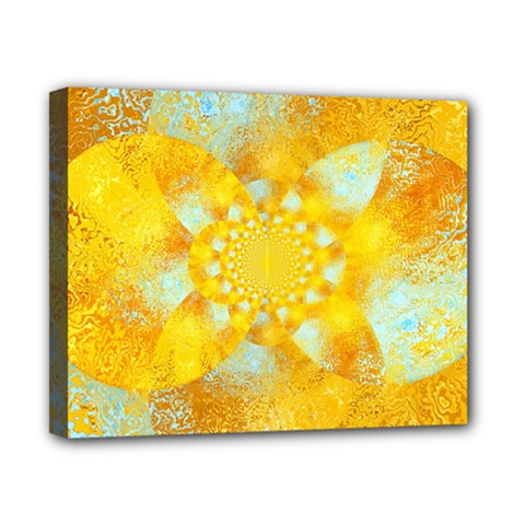 Gold Blue Abstract Blossom Canvas 10  X 8  by designworld65