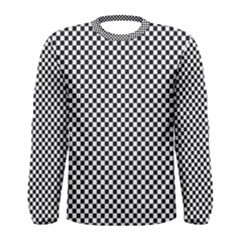 Sports Racing Chess Squares Black White Men s Long Sleeve Tee by EDDArt
