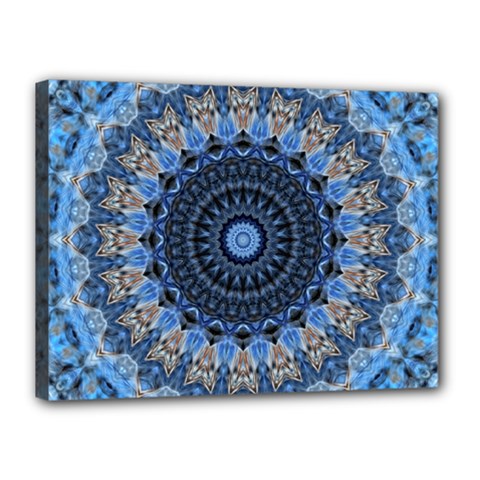 Feel Blue Mandala Canvas 16  X 12  by designworld65