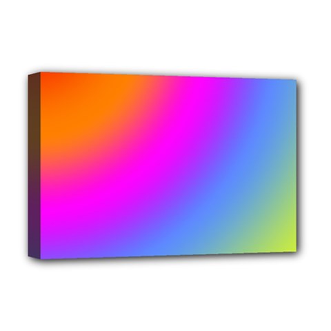 Radial Gradients Red Orange Pink Blue Green Deluxe Canvas 18  X 12   by EDDArt