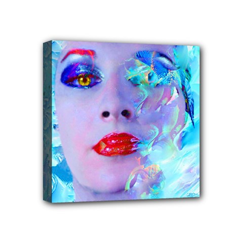 Swimming Into The Blue Mini Canvas 4  X 4  by icarusismartdesigns