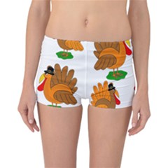 Thanksgiving Turkeys Reversible Boyleg Bikini Bottoms by Valentinaart