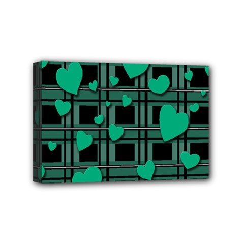 Green Love Mini Canvas 6  X 4  by Valentinaart