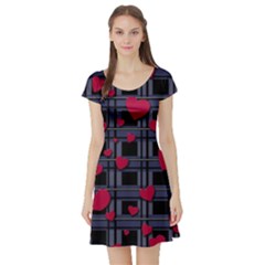 Decorative Love Short Sleeve Skater Dress by Valentinaart