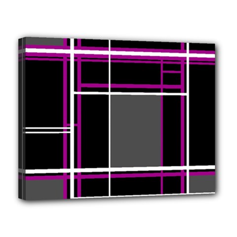 Simple Magenta Lines Canvas 14  X 11  by Valentinaart