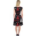 New Year pattern - red Capsleeve Midi Dress View2