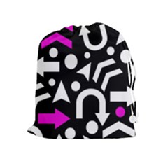 Right Direction - Magenta Drawstring Pouches (extra Large) by Valentinaart