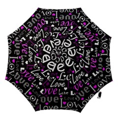 Valentine s Day Pattern - Purple Hook Handle Umbrellas (medium) by Valentinaart