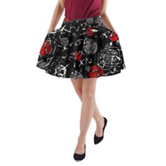 Red Mind A-line Pocket Skirt by Valentinaart