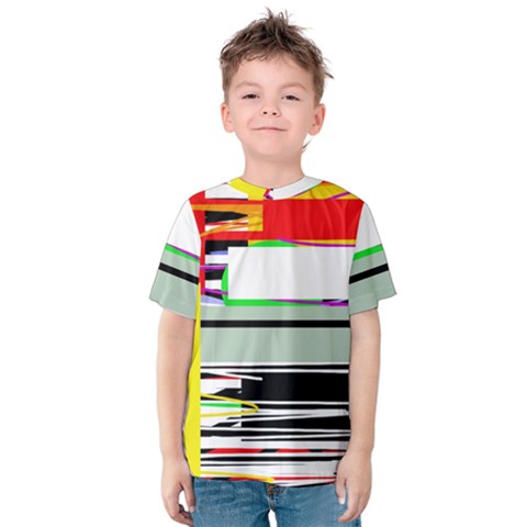 Lines And Squares  Kids  Cotton Tee by Valentinaart