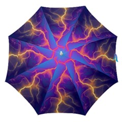 Lightning Colors, Blue Sky, Pink Orange Yellow Straight Umbrellas by picsaspassion