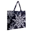 Snowflake in feather look, black and white Zipper Large Tote Bag View2