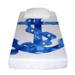 Anchor Aquarel Painting Art, Soft Blue Fitted Sheet (single Size) by picsaspassion