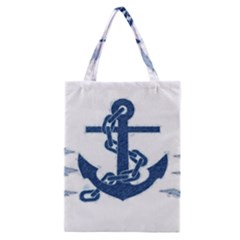 Blue Anchor Oil Painting Art Classic Tote Bag by picsaspassion