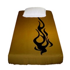 Flame Black, Golden Background Fitted Sheet (single Size) by picsaspassion