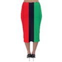 Kwanzaa Colors African American Red Black Green  Velvet Midi Pencil Skirt View2