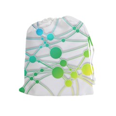 Network Connection Structure Knot Drawstring Pouches (extra Large) by Amaryn4rt