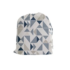 Geometric Triangle Modern Mosaic Drawstring Pouches (large)  by Amaryn4rt