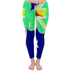 St  Patrick Australia And Ireland Irish Shamrock Australian Country Flag  Classic Winter Leggings by yoursparklingshop
