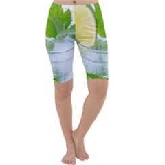 Cold Drink Lime Drink Cocktail Cropped Leggings  by Amaryn4rt