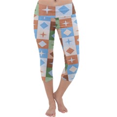 Fabric Textile Textures Cubes Capri Yoga Leggings by Amaryn4rt