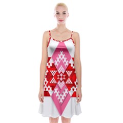 Valentine Heart Love Pattern Spaghetti Strap Velvet Dress by Amaryn4rt