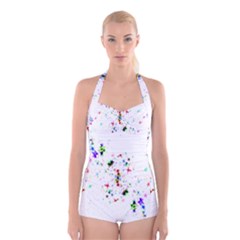 Star Structure Many Repetition Boyleg Halter Swimsuit  by Amaryn4rt