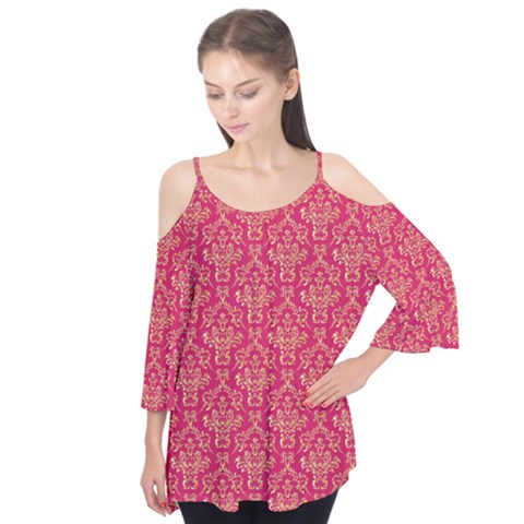 Damask Background Gold Flutter Tees by Amaryn4rt