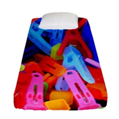 Clothespins Colorful Laundry Jam Pattern Fitted Sheet (single Size) by Nexatart