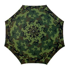 Camouflage Green Brown Black Golf Umbrellas by Nexatart