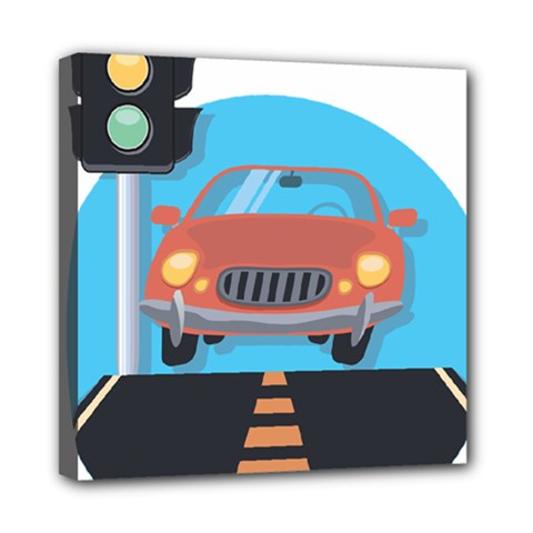 Semaphore Car Road City Traffic Mini Canvas 8  X 8  by Nexatart