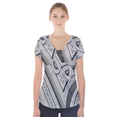 Arches Fractal Chaos Church Arch Short Sleeve Front Detail Top by Nexatart