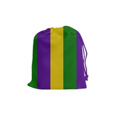 Mardi Gras Striped Pattern Drawstring Pouches (medium)  by dflcprints