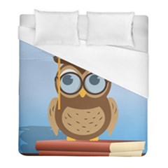 Read Owl Book Owl Glasses Read Duvet Cover (full/ Double Size) by Nexatart