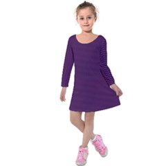 Purple Texture Kids  Long Sleeve Velvet Dress by Valentinaart