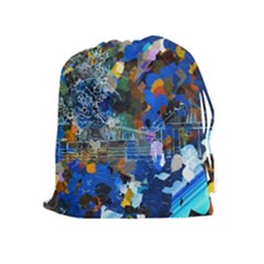 Abstract Farm Digital Art Drawstring Pouches (extra Large) by Nexatart