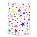 Stars Pattern Background Colorful Red Blue Pink Small Tapestry View1